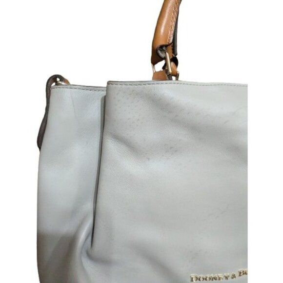 DOONEY & BOURKE City Barlow Large Gray Structured Leather Satchel Tote w/flaws - Picture 3 of 12